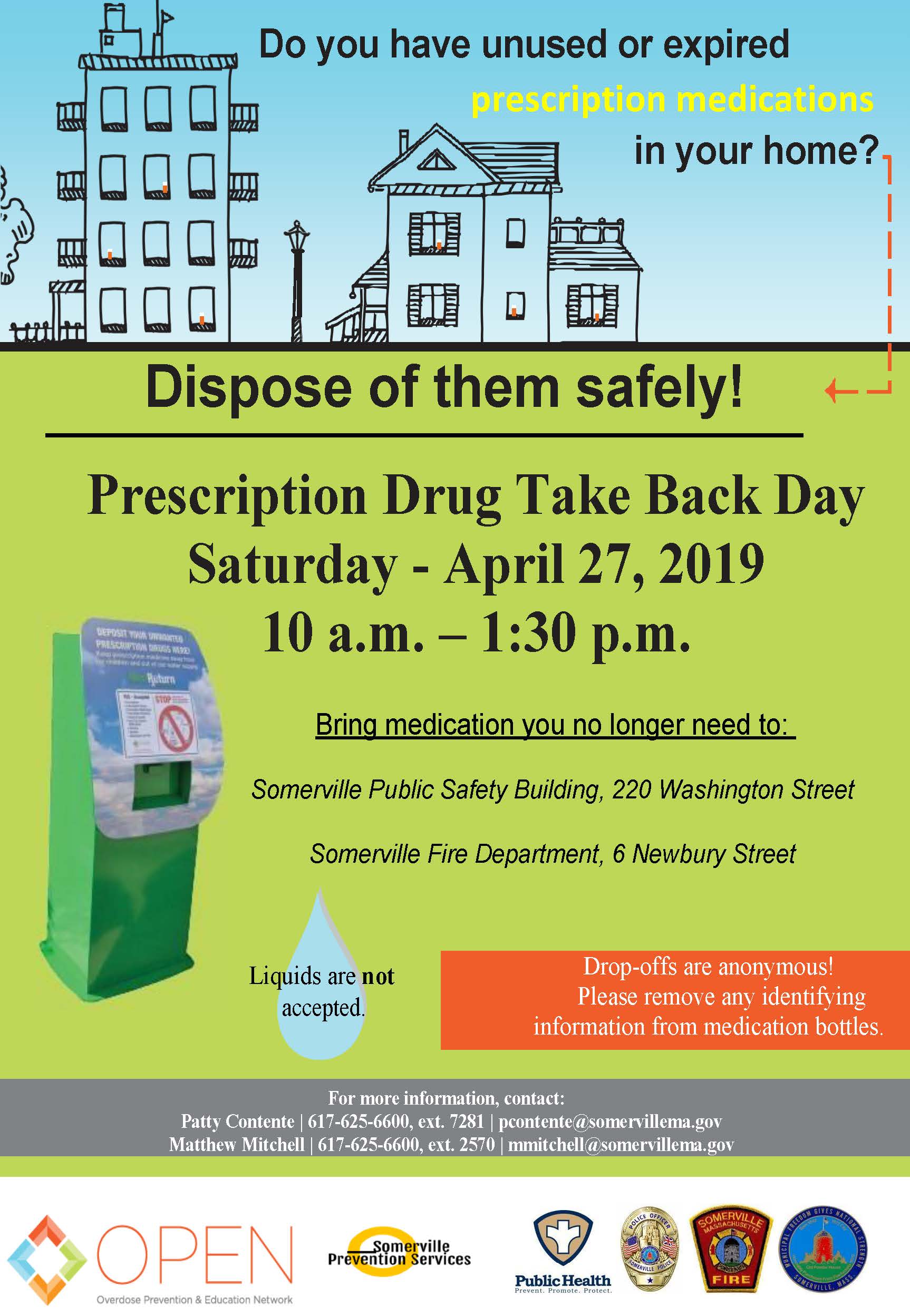 Drug Take Back Day Flyer Apr 2019 Somerville